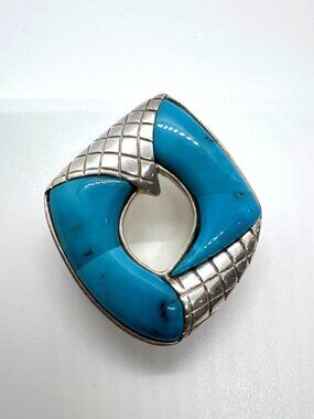 Jay King DTR Turquoise Magnetic Enhancer Pendant 925 Sterling Silver Bohemian